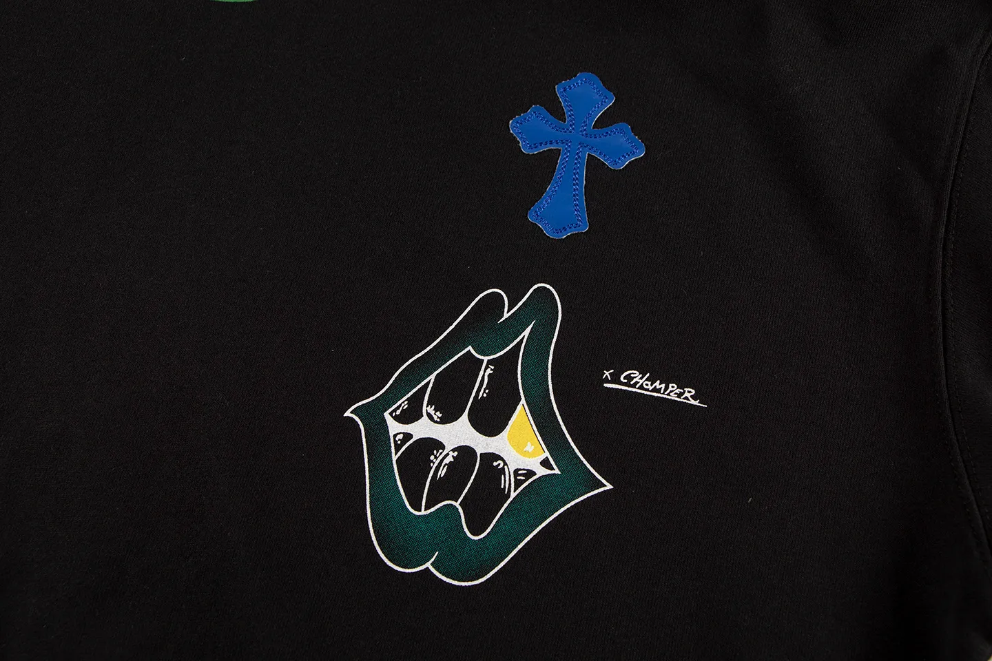 P330 Chrome Hearts Chrome Hearts Dopamine Leather Label Cross Sweatshirt Size: SMLXL Color: Black